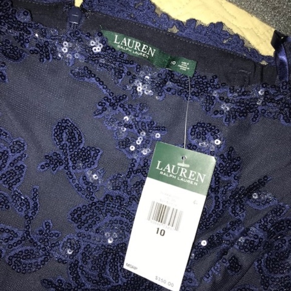 NWT Ralph Lauren Navy off the shoulder gown - Picture 5 of 5